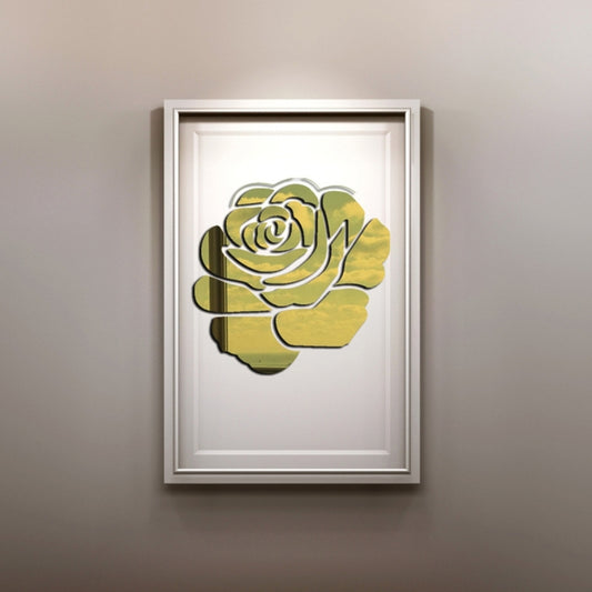 3D Flower Pattern Mirror Acrylic Wall Stickers Creative Home Living Room Wall Sticker Decor,Size:22*22cm(Gold) by bashfashion