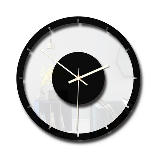 TM011 A Round Wooden Dial Transparent Acrylic Mute Wall Clock by bashfashion