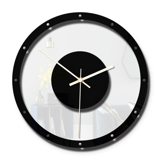 TM011 B Round Wooden Dial Transparent Acrylic Mute Wall Clock by bashfashion