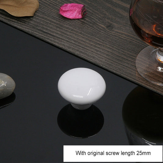 38mm Modern Literary Color Glazed Ceramic Cabinet Drawer Handle(White) by bashfashion