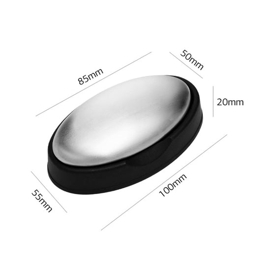 2 PCS Portable Cleaning Stainless Steel Oval Hand Soap Eliminating Odour Remover with Base, Random Style Delivery by bashfashion