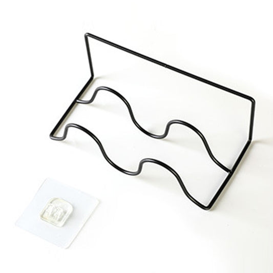 5 PCS K204 Creative DIY Household Wall-mounted Double Layer Shoe Storage Rack (Black) by bashfashion