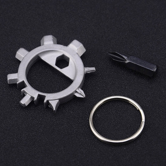 Multi-function Portable Outdoor Key Chain Screwdriver Bicycle Repair Tools(Silver) by bashfashion