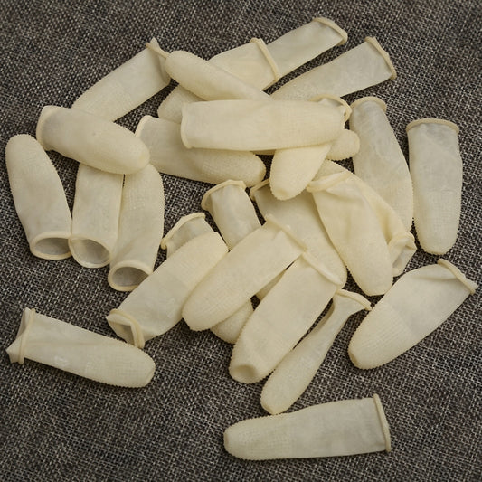 100pcs / Pack Antistatic Antislip Durable Fingertips Latex Protective Gloves, Size: M, 2.6*6.3cm(Khaki) by bashfashion