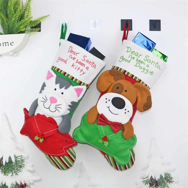 CX20224 Dog Pattern Christmas Sock Gift Bag Christmas Tree Pendant Decoration by bashfashion