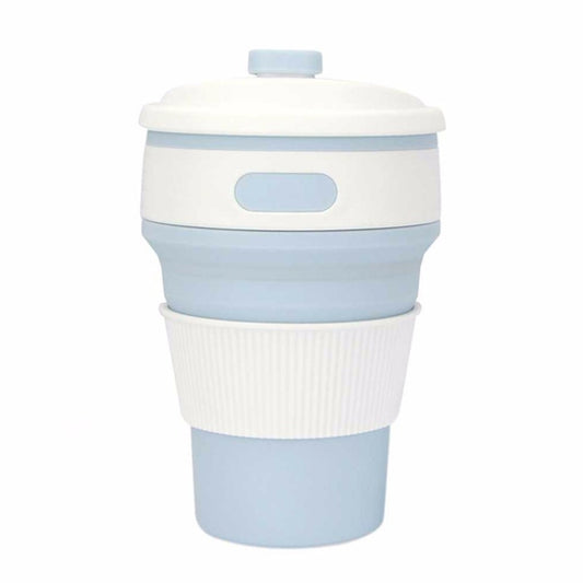 350ml Folding Portable Silicone Coffee Cup Multi-function Travel Cup (Baby Blue) by bashfashion