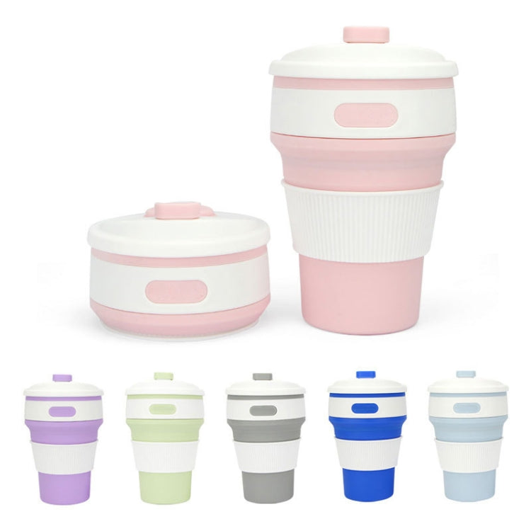 350ml Folding Portable Silicone Coffee Cup Multi-function Travel Cup (Purple) by bashfashion