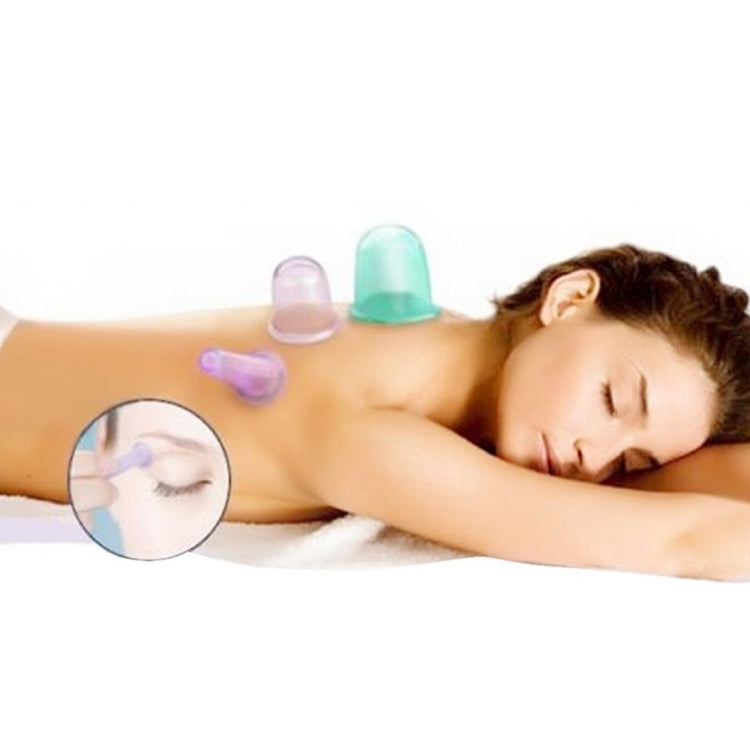 4 in 1 Health Care Body Massage Vacuum Silicone Cupping Cups,Random Color Delivery by bashfashion