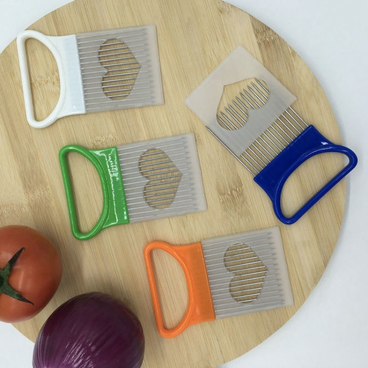 Stainless Steel Vegetable Onion Cutter Holder Meat Needle Kitchen Tools(Orange) by bashfashion