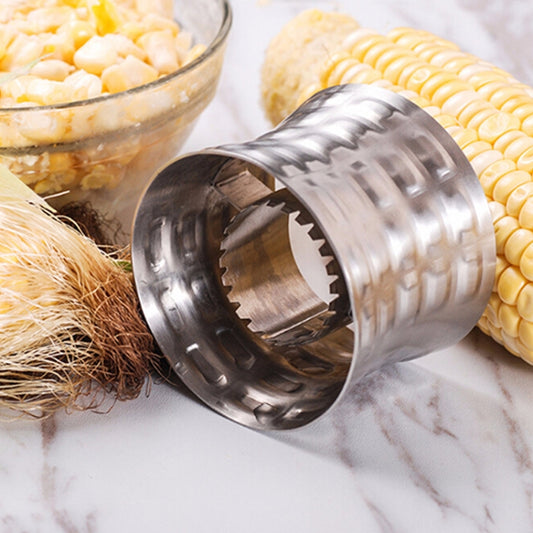 Round Shaped 304 Stainless Steel Household Corn Cutter Cob Corn Stripper Kitchen Tool by bashfashion