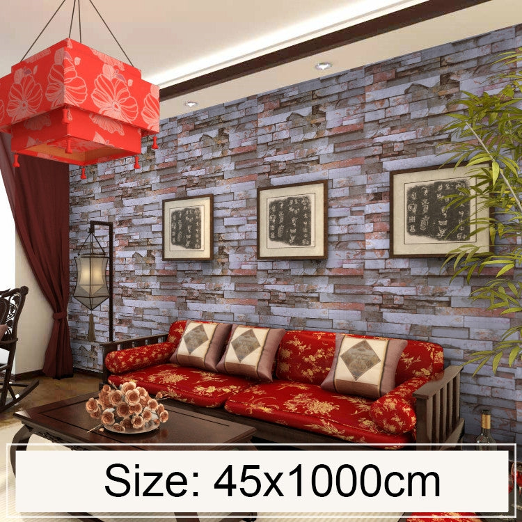 Mica Brick Creative 3D Stone Brick Decoration Wallpaper Stickers Bedroom Living Room Wall Waterproof Wallpaper Roll, Size: 45 x 1000cm by bashfashion