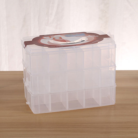 Large Storage Box Three Layer Large 36 Slots Plastic Craft Accessories Beards Jewelry Storage Box Container Home Organizer(Transparent) by bashfashion