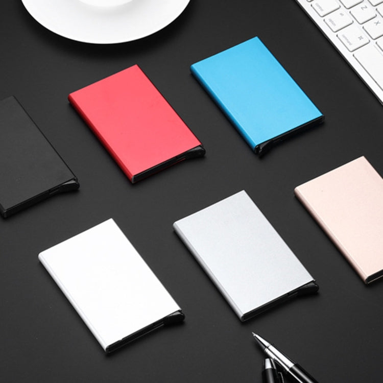 Antimagnetic Stainless Steel PU Business Card Holder Credit Card Case, Size: 10*6.2*0.8cm(Gold) by bashfashion