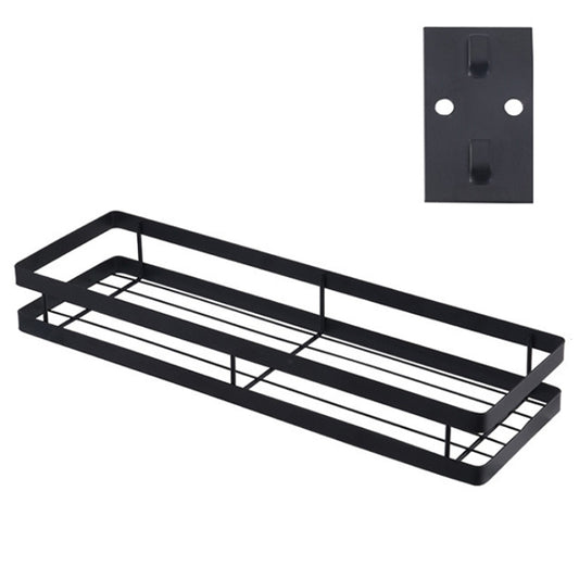 35cm Kitchen Punch-free Wall Mount Seasoning Storage Rack (Black) by bashfashion
