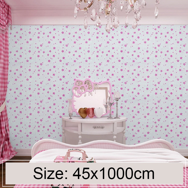 Powder Cherry Blossom Creative 3D Stone Brick Decoration Wallpaper Stickers Bedroom Living Room Wall Waterproof Wallpaper Roll, Size: 45 x 1000cm by bashfashion