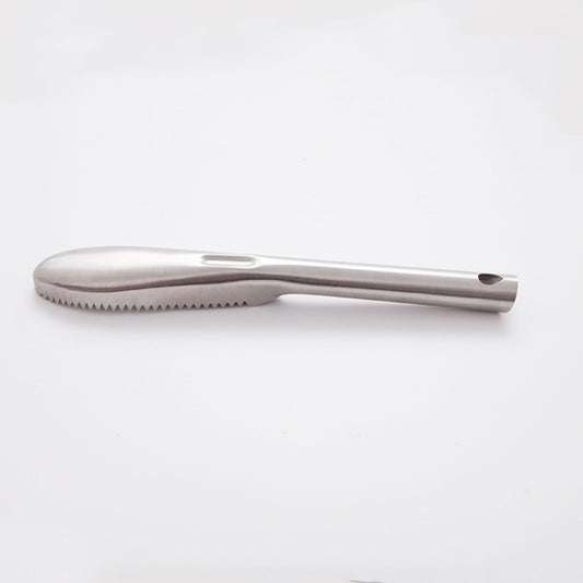 Kitchen Essential Stainless Steel Bidirectional Sawtooth Fish Scraper Fish Scale Planing Knife by bashfashion
