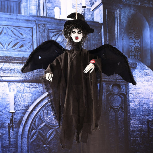 Flying Hanging Ghost Scary Sound and Moving for Halloween Decorations (Black) by bashfashion