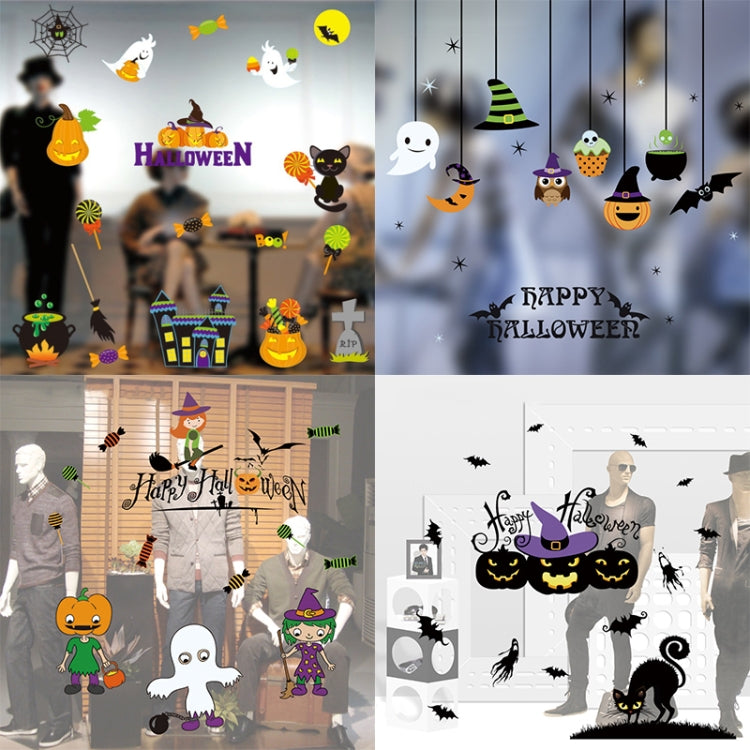 Halloween Decorations PVC Personalized DIY Glass Electrostatic Stickers, Random Style Delivery by bashfashion