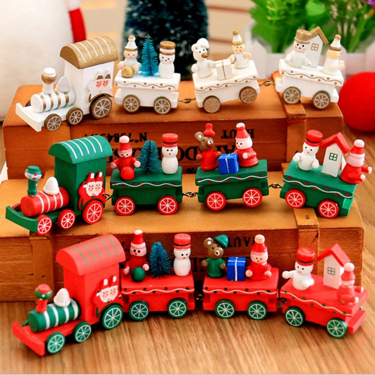 Christmas Dinner Table Decoration, Wooden Trains Children Kindergarten Christmas Decoration Ornaments Gifts (Red) by bashfashion