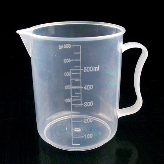 500ml Thin Section PP Plastic Flask Digital Measuring Cup Cylinder Scale Measure Glass Lab Laboratory Tools(Transparent) by bashfashion