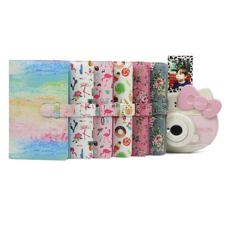 Pink Flamingo Pattern 3 inch DIY PU Mini Creativity Insert Type 32 Pages Exquisite Photo Album for Polaroid by bashfashion