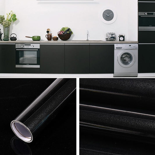 Pearlescent Creative PVC Brick Decoration Furniture Wallpaper Stickers Bedroom Living Room Wall Waterproof Wallpaper Roll, Size: 60x500cm(Black) by bashfashion