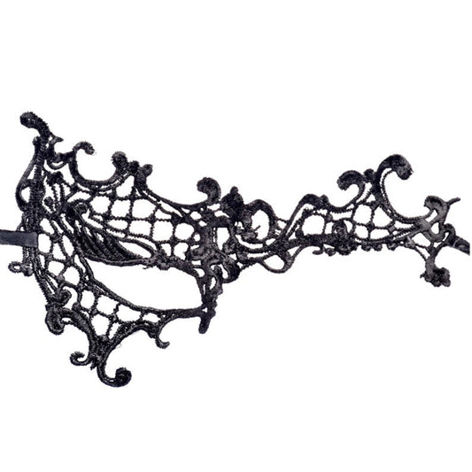 Halloween Masquerade Party Dance Sexy Lady Semi-eyed Face Lace Mask(Black) by bashfashion