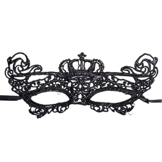 Halloween Masquerade Party Dance Sexy Lady Lace Crown Mask(Black) by bashfashion