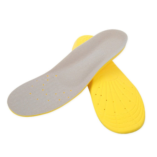 1 Pair PU Breathable Soft Sports Shock-absorbing Insole Sweat-absorbent Foot Pad Elastic Shoe Insert, Size: S(2-5 Yards)(Yellow) by bashfashion