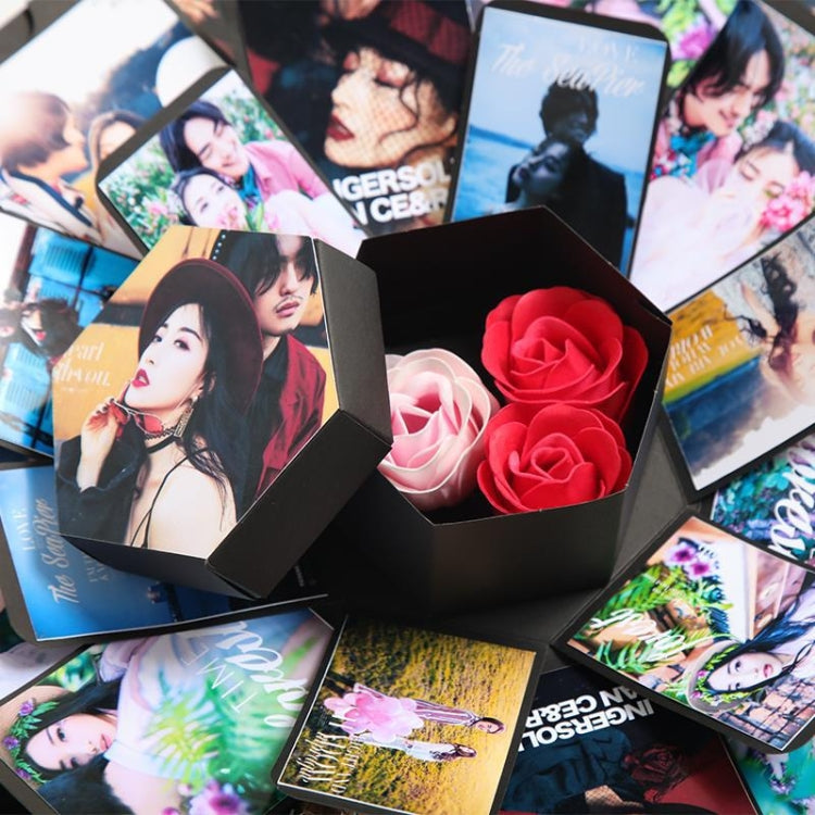 Surprise Hexagon Blooming DIY Handmade Album Creative Photo Box Star Gift Box by bashfashion