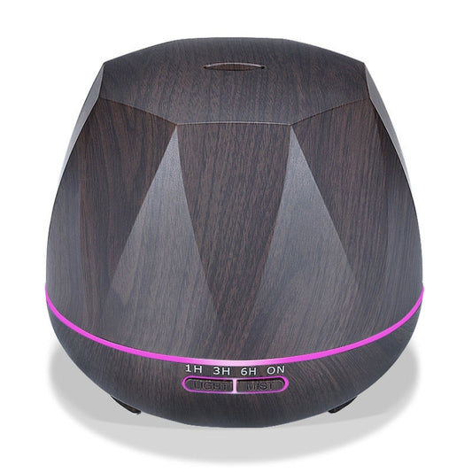 Diamond Wood Grain Remote Control Ultrasonic Humidifier Aromatherapy Machine Automatic Alcohol Sprayer with LED Lights, Capacity: 400mL, AU Plug (Dark Wood Color) by bashfashion