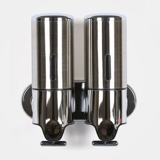 Dual Hotel Shower Manual Dispenser Wall Mounted Washing Liquid Shampoo Soap Bottle, Capacity: 1000ml(Stainless Steel) by bashfashion