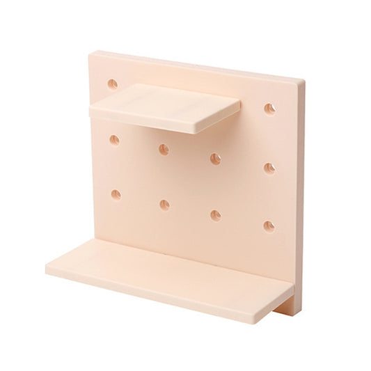 Plastic Board Living Room Bathroom Kitchen Wall Decoration Storage Shelf(Beige) by bashfashion