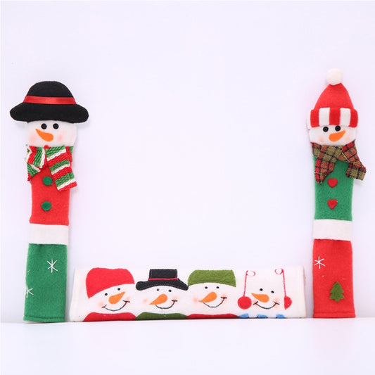 3 in 1 Christmas Style Cloth Fridge Microwave Oven Door Handle Cover Set, Size: 23*14cm by bashfashion