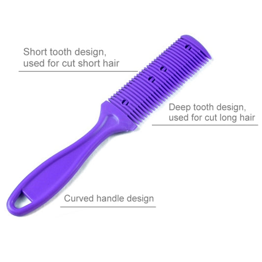 3pcs Hair Tools Double-sided Knife Hair Comb Hair Bangs Trimmer Thinning Device Hair Clipper, Random Color Delivery by bashfashion