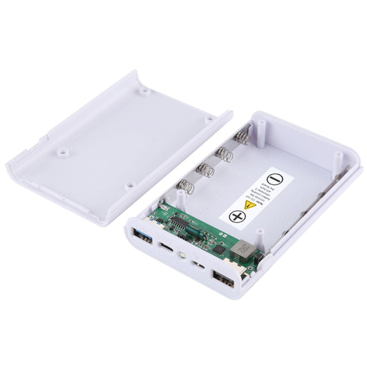 HAWEEL DIY 4x 18650 Battery (Not Included) 12000mAh Dual-way QC Charger Power Bank Shell Box with 2x USB Output & Display, Support QC 2.0 / QC 3.0 / FCP / SFCP / AFC / MTK / BC 1.2 / PD(White) by bashfashion