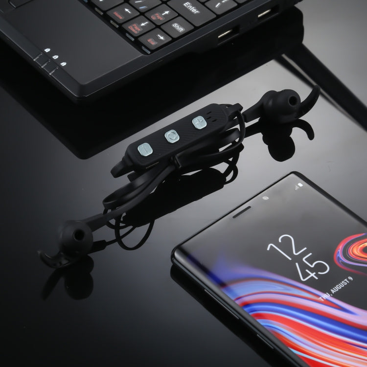 BT-KDK61 CVC6.0 Noise Reduction Stereo Magnetic Wireless Sports Bluetooth Earphone, Support Wire-control(Black) by bashfashion