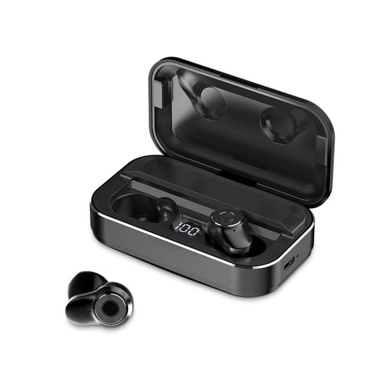 A6 TWS Bluetooth 5.0 Touch Wireless Bluetooth Earphone with Charging Box & LED Smart Digital Display, Support Voice Assistant & Memory Connection & HD Call(Black) by bashfashion