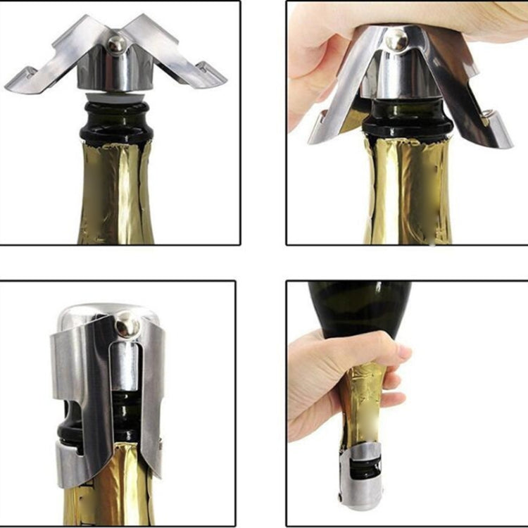 5 PCS Novel Stainless Steel Champagne Wine Bottle Stopper (Silver) by bashfashion