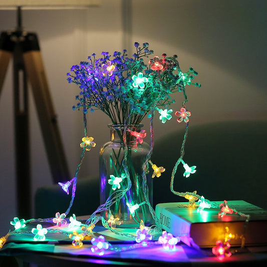 3m 20 LEDs Cherry Blossom Holiday Decorative Light, Battery Powered (Colorful Light) by bashfashion