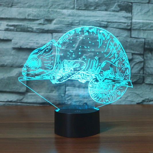 Chameleon Shape 3D Colorful LED Vision Light Table Lamp, Crack Remote Control Version by bashfashion