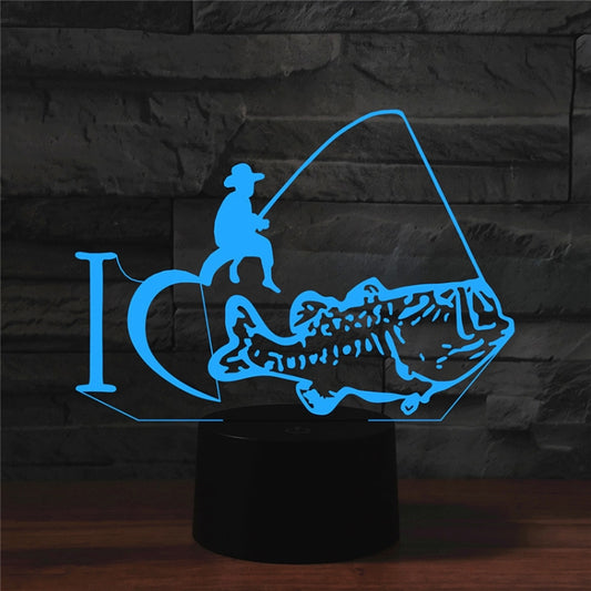 Fishing Shape 3D Colorful LED Vision Light Table Lamp, USB & Battery Version by bashfashion