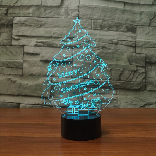 Christmas Tree Shape 3D Colorful LED Vision Light Table Lamp, USB Touch Version by bashfashion