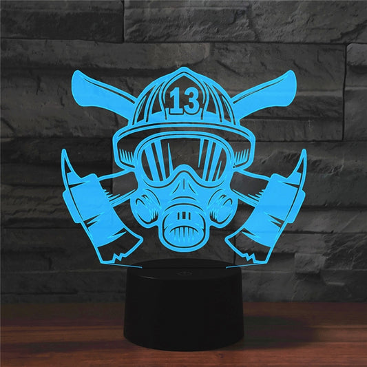Fire Fighting Shape 3D Colorful LED Vision Light Table Lamp, Crack Remote Control Version by bashfashion