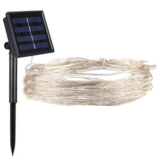 20m IP65 Waterproof Colorful Light Solar Panel Silver Wire String Light , 100 LEDs SMD 0603 Fairy Lamp Decorative Light by bashfashion