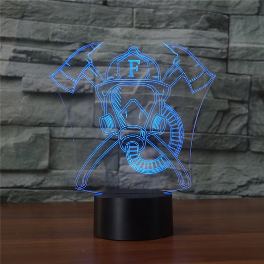 Fire Mask Shape 3D Colorful LED Vision Light Table Lamp, Crack Touch Version by bashfashion