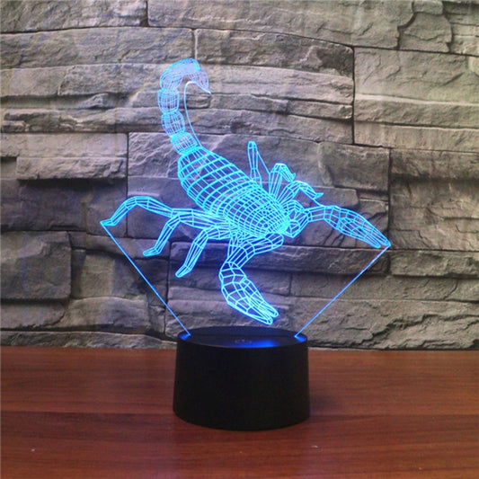 Scorpion Shape 3D Colorful LED Vision Light Table Lamp, USB & Battery Version by bashfashion