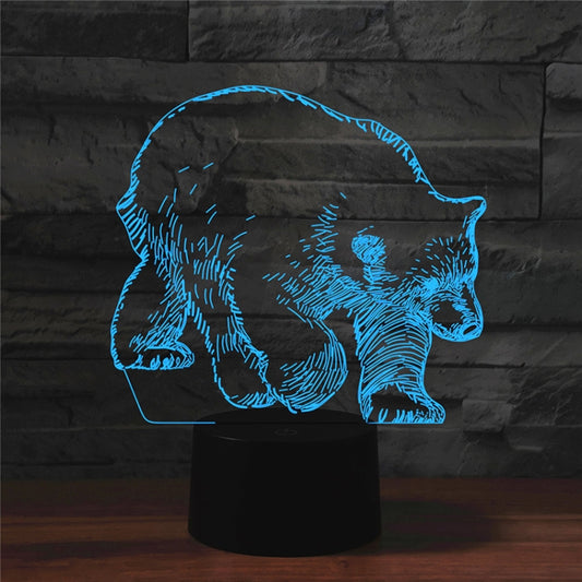 Bear Shape 3D Colorful LED Vision Light Table Lamp, Charging Touch Version by bashfashion