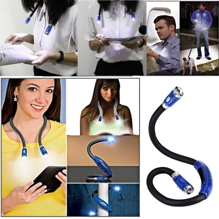 DAMOIL Flexible Eyeshield LED Reading Lights, Creative Double Head Hands-free Neck Stereo Flashlight Working Light Auto Lamp with 4 LED Light & Soft Rubber Grip Neck Pad by bashfashion