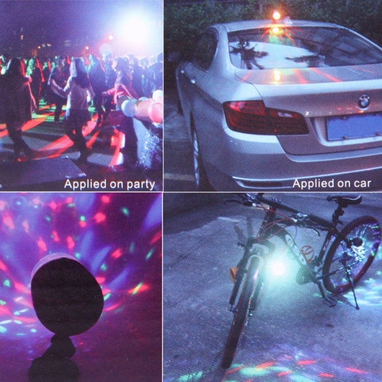 3W Mini 3ATM water resistant Rotating Magic Ball LED Stage Light, with Bicycle Mount by bashfashion